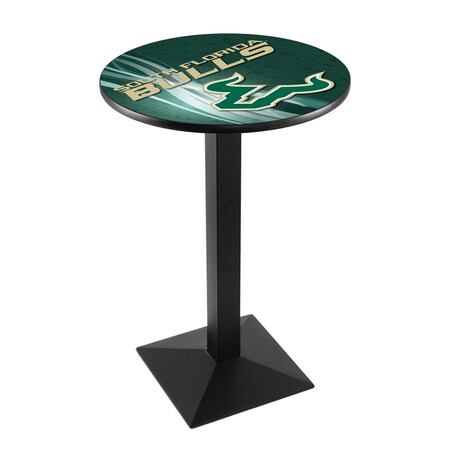 Holland Bar Stool Co 42" Blk Wrinkle South Florida Pub Table, 28" dia. Top L217B4228SouFla-D2